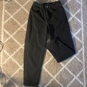 washed black mom jeans